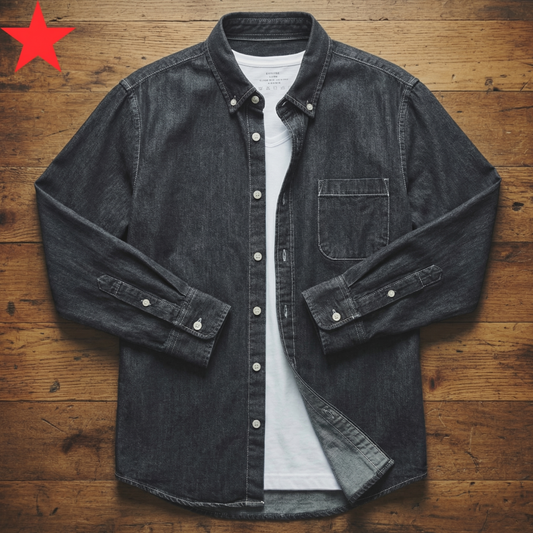 Men's Denim Shirt - 
Fashinoza