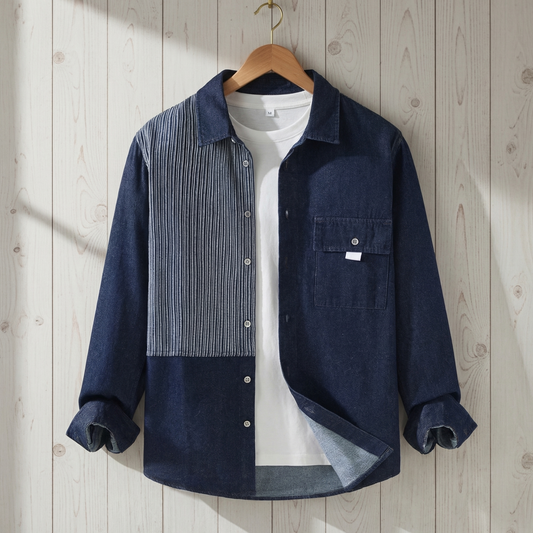 Men's Casual Denim Shirt - 
Fashinoza