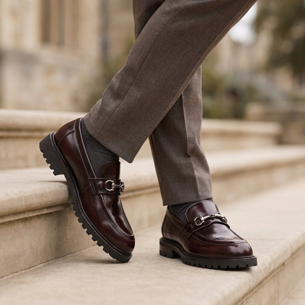 Men's Leather Business Loafers - 
Fashinoza