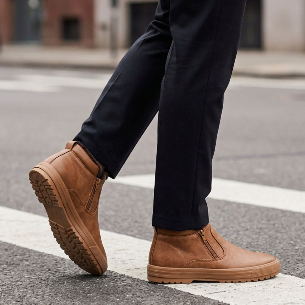 Hiro Men's Leather High Boots - 
Fashinoza