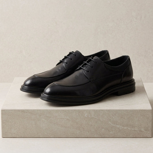 Men's Leather Brogue Shoes Grey - 
Fashinoza