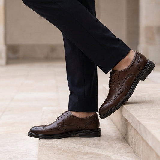 Men's Leather Brogues Shoes - 
Fashinoza