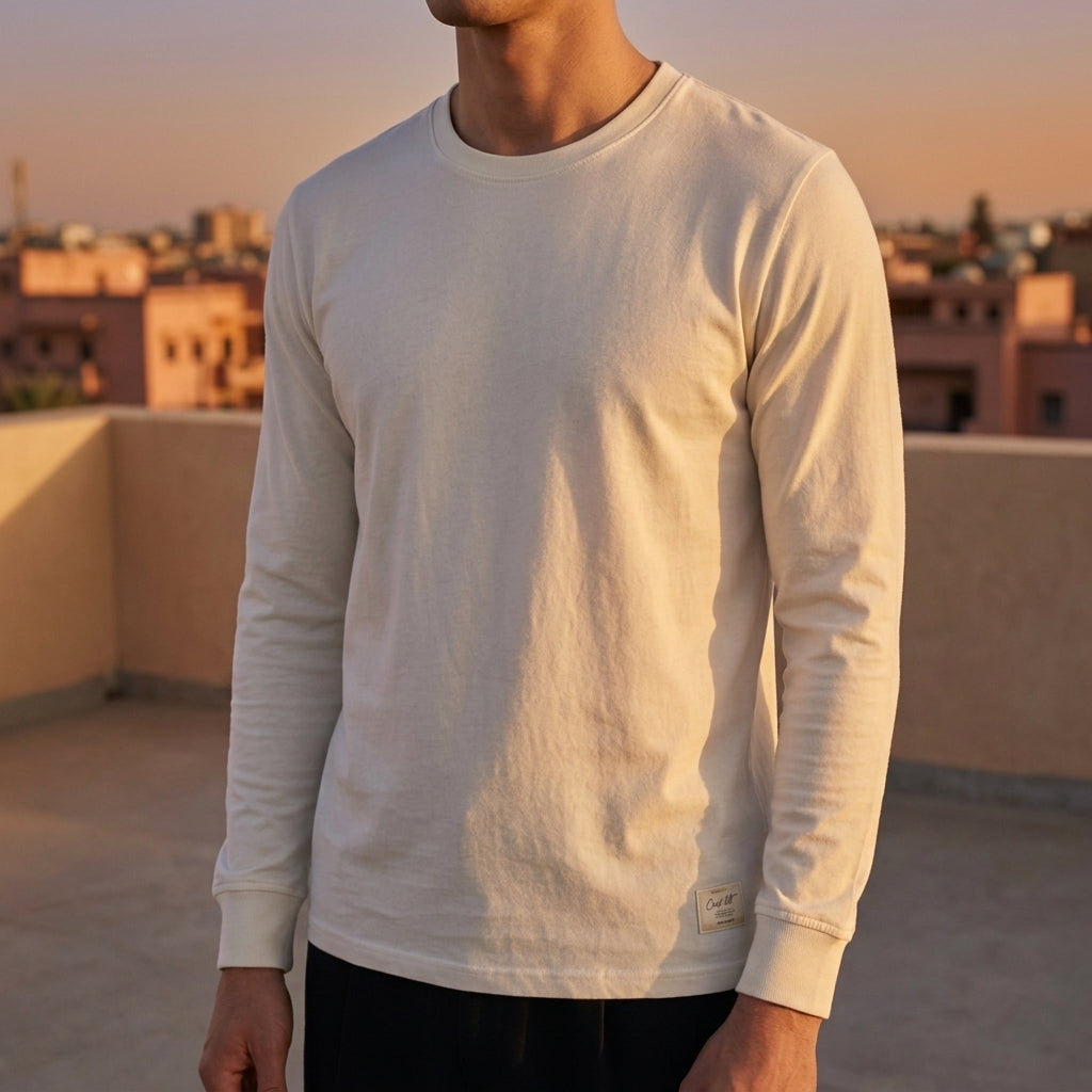 Women's Cotton Long Sleeve Crew Neck - 
Fashinoza