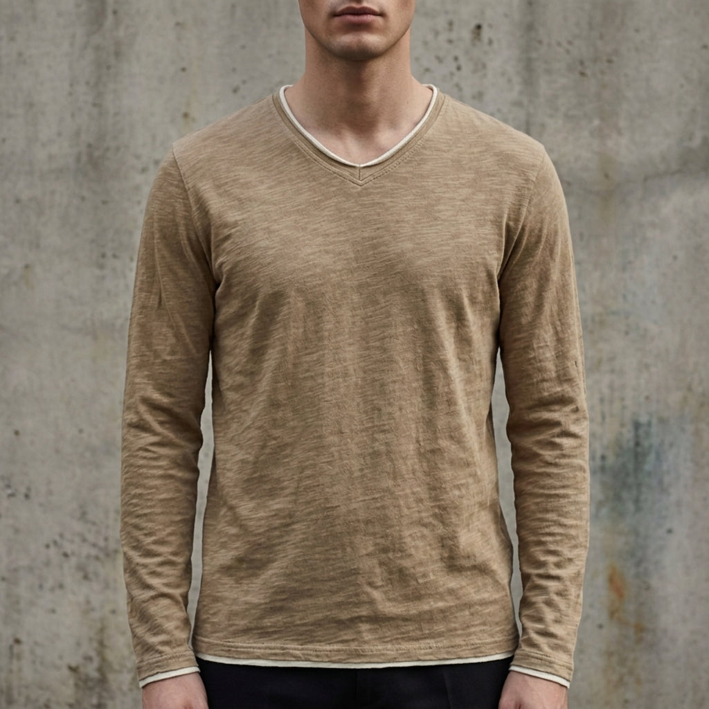 Men's Classic Fit Cotton Long Sleeve Shirt - 
Fashinoza