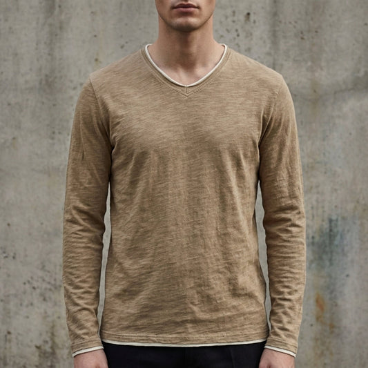 Men's Classic Fit Cotton Long Sleeve Shirt - 
Fashinoza