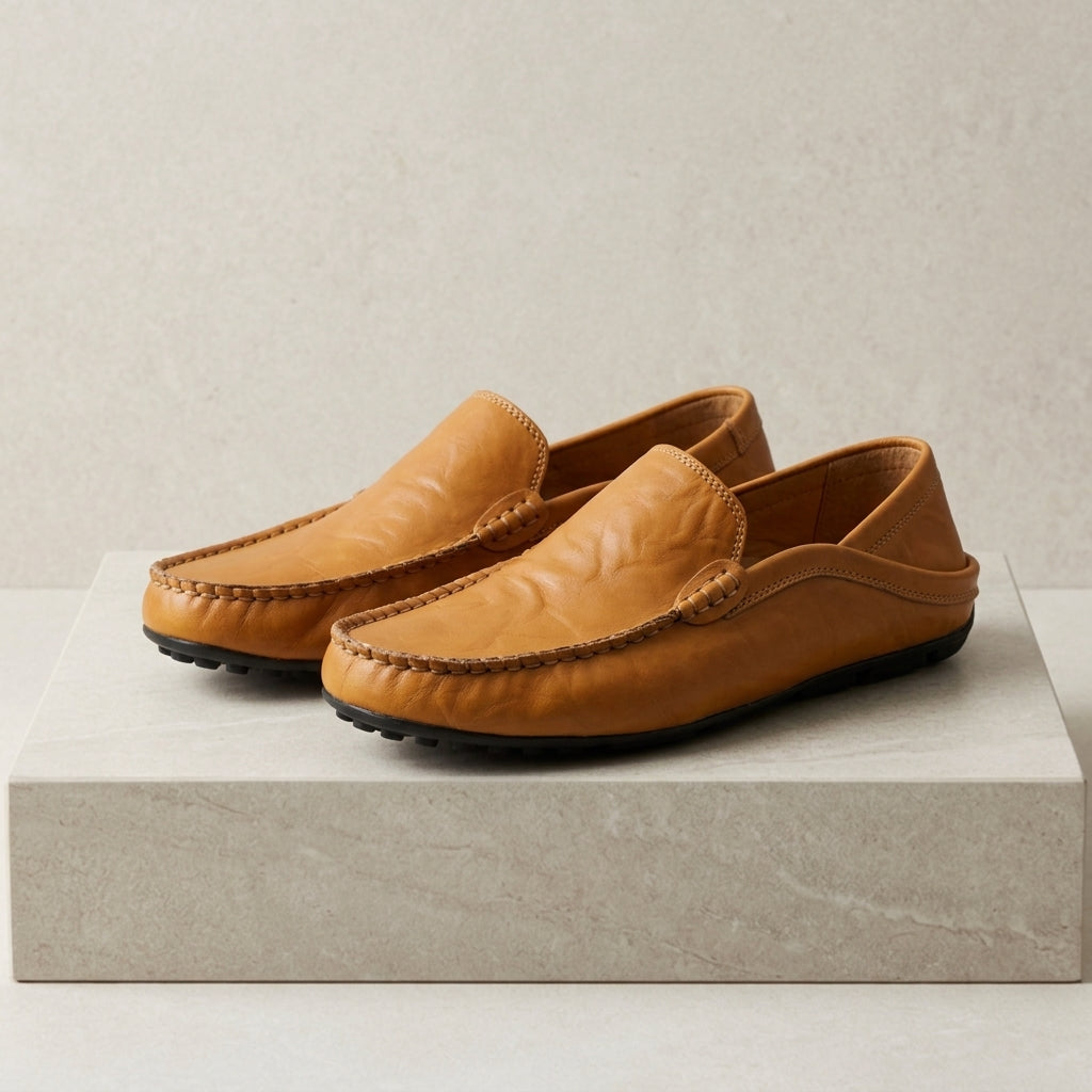 Gavrel Men's Leather Moccasin Shoes - 
Fashinoza