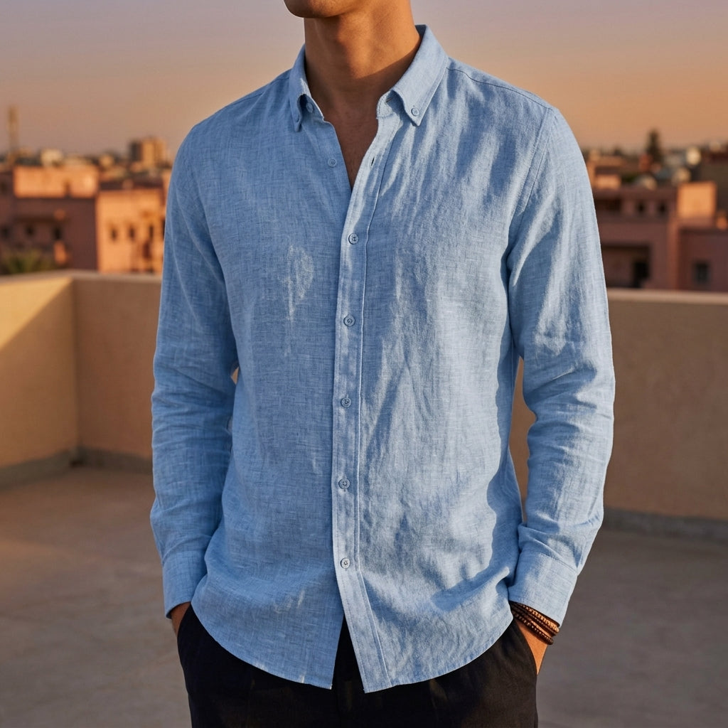 Ibiza Men's Linen Shirt - 
Fashinoza