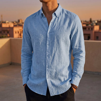 Ibiza Men's Linen Shirt - 
Fashinoza