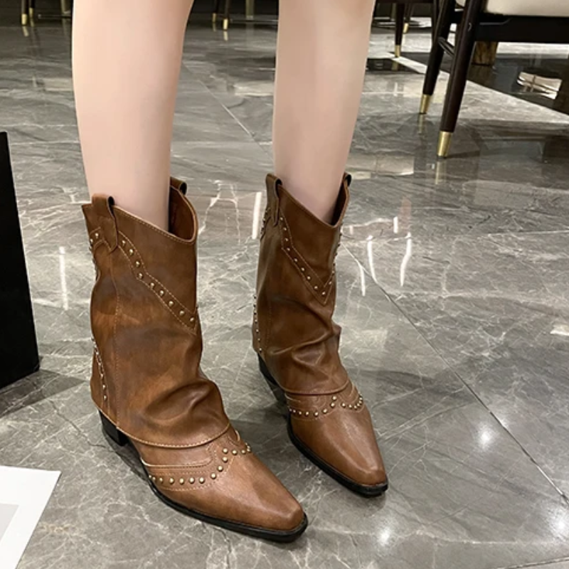 Women's Studded Ankle Boots Slouchy