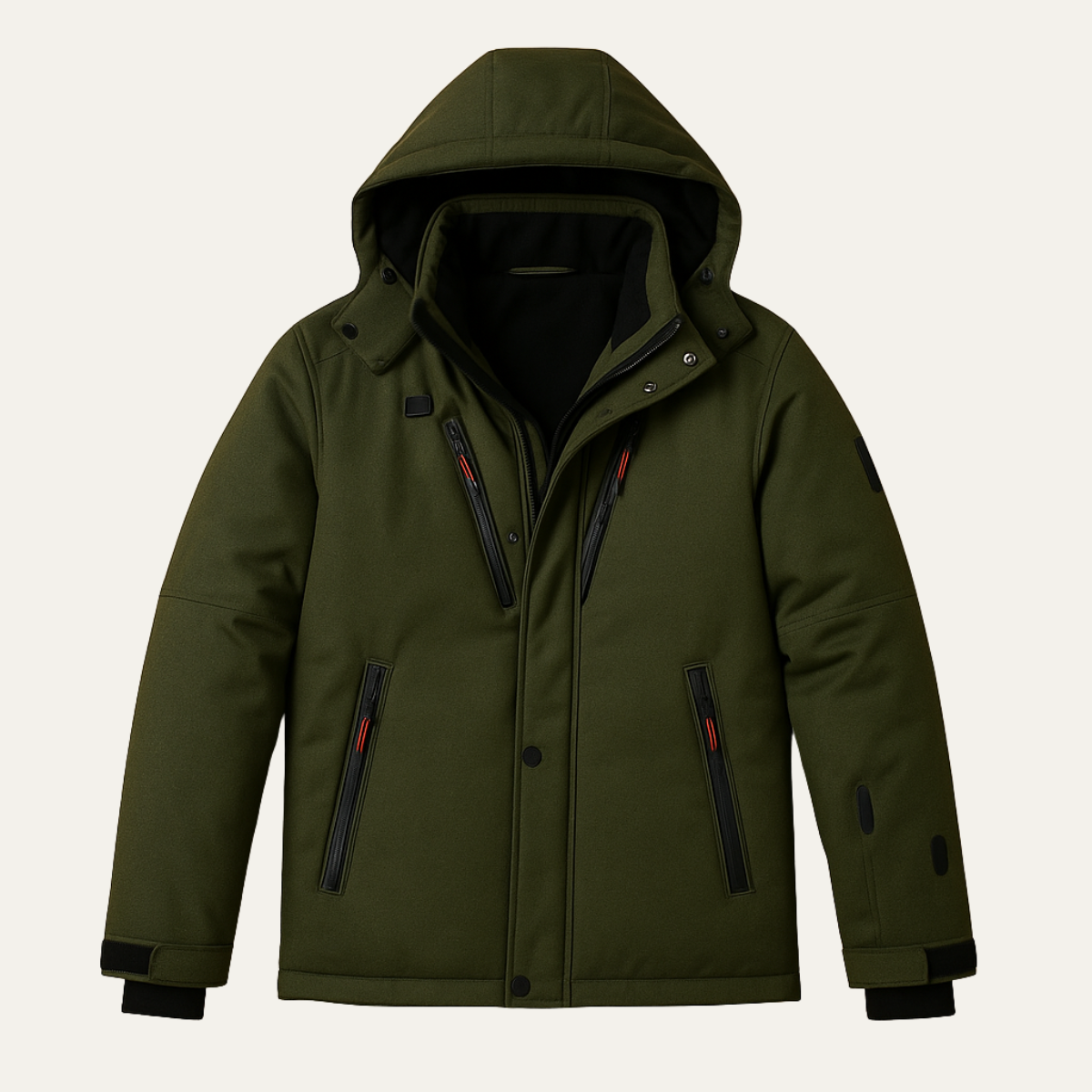Men's Warm Puffer Parka Jacket Detachable Hood - Fashinoza
