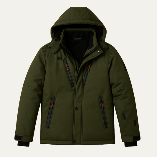 Men's Warm Puffer Parka Jacket Detachable Hood - Fashinoza