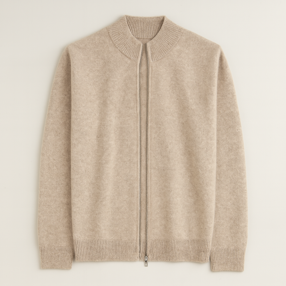 Men's Merino Mock Neck Zip Cardigan - Fashinoza