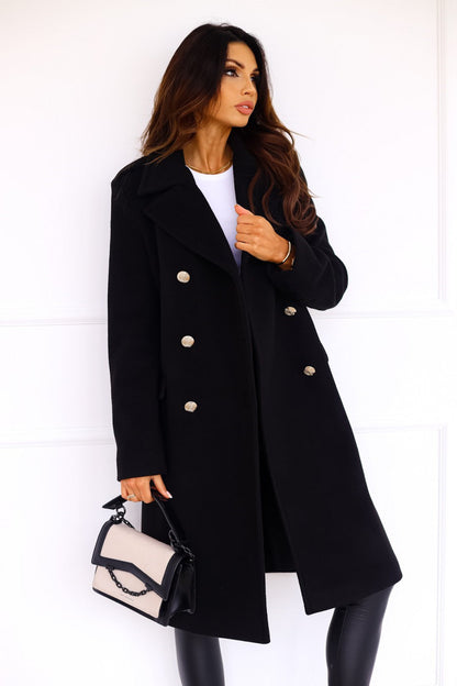 Women's Wool Trench Coat Double-Breasted 2-Piece