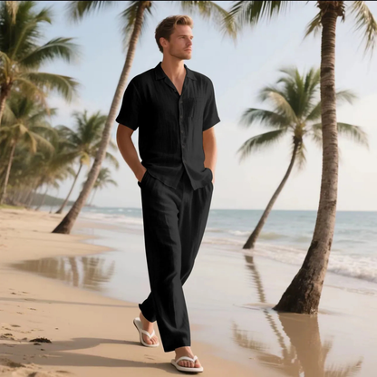 Men's Casual Two Piece Suit Lightweight Silver