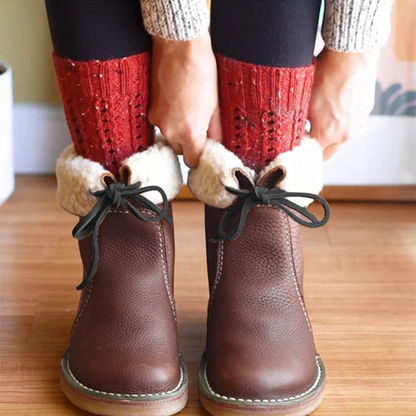 Women's Ankle Boots Contrast Stitching