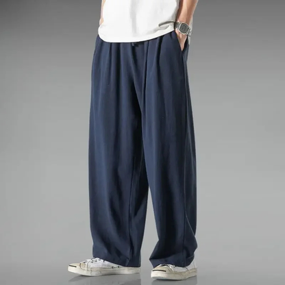 Men's Loose Fit Cotton Linen Pants