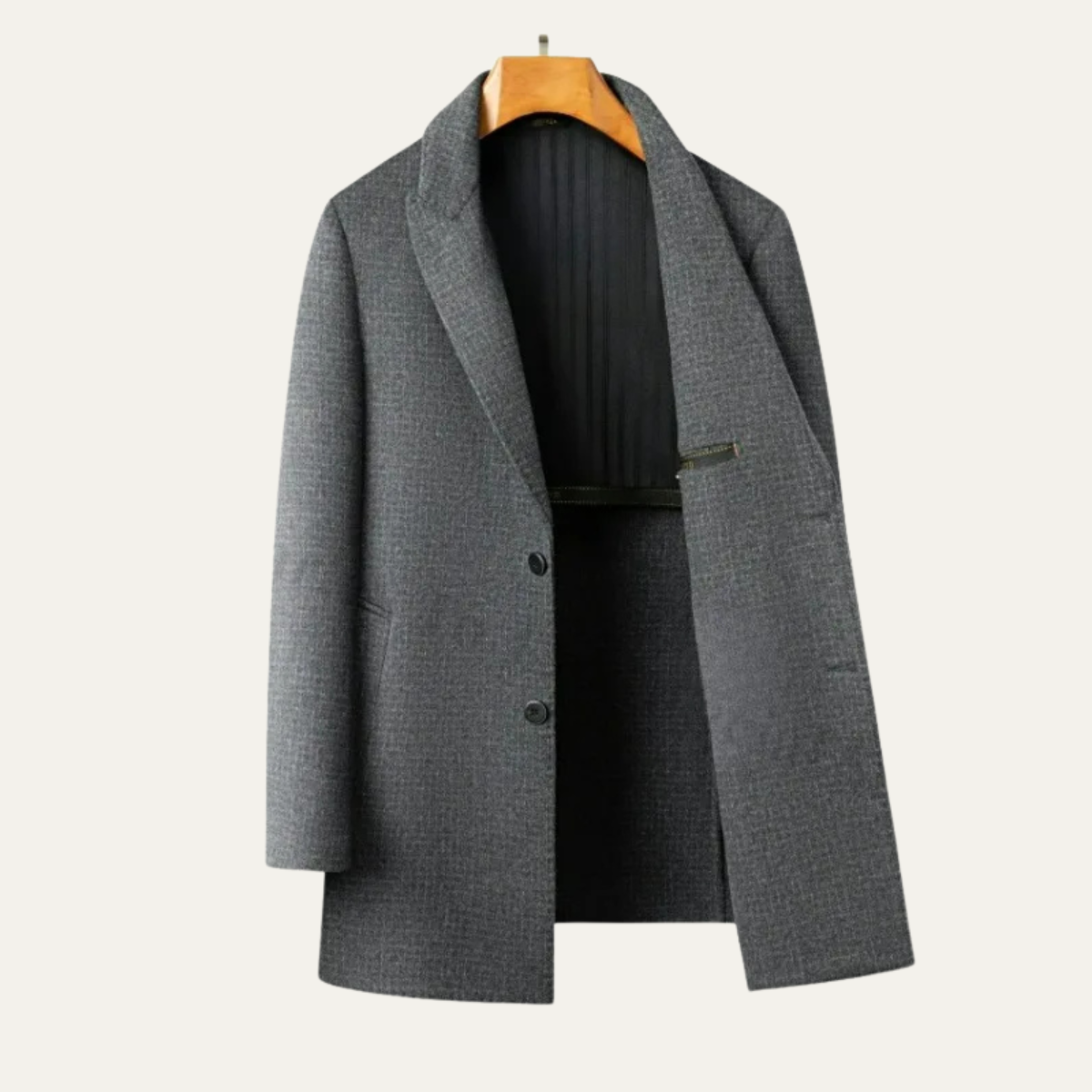 La Villa Men's Double Faced Wool Classic Coat