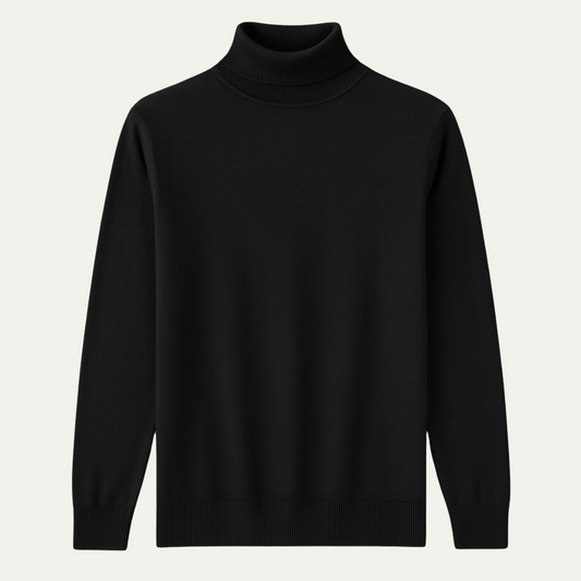 Men's Slim Fit Cotton Turtleneck Sweater - Fashinoza