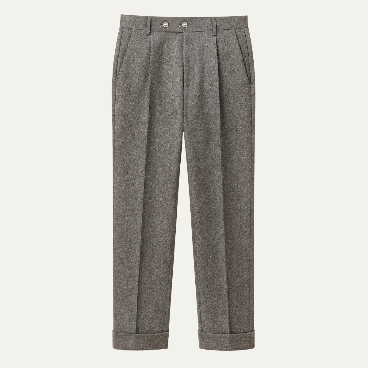 Men's Wool Slim Fit Dress Pants High Waisted - Fashinoza