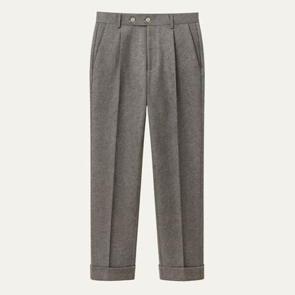 Men's Wool Slim Fit Dress Pants High Waisted - Fashinoza