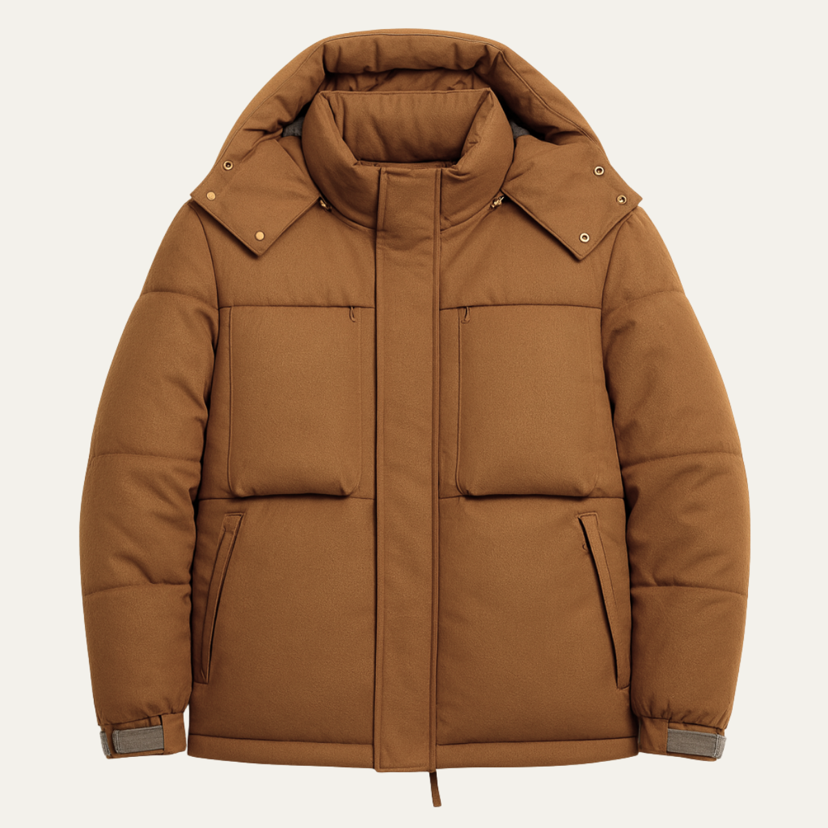Men's Contrast Hooded Puffer Jacket - Fashinoza