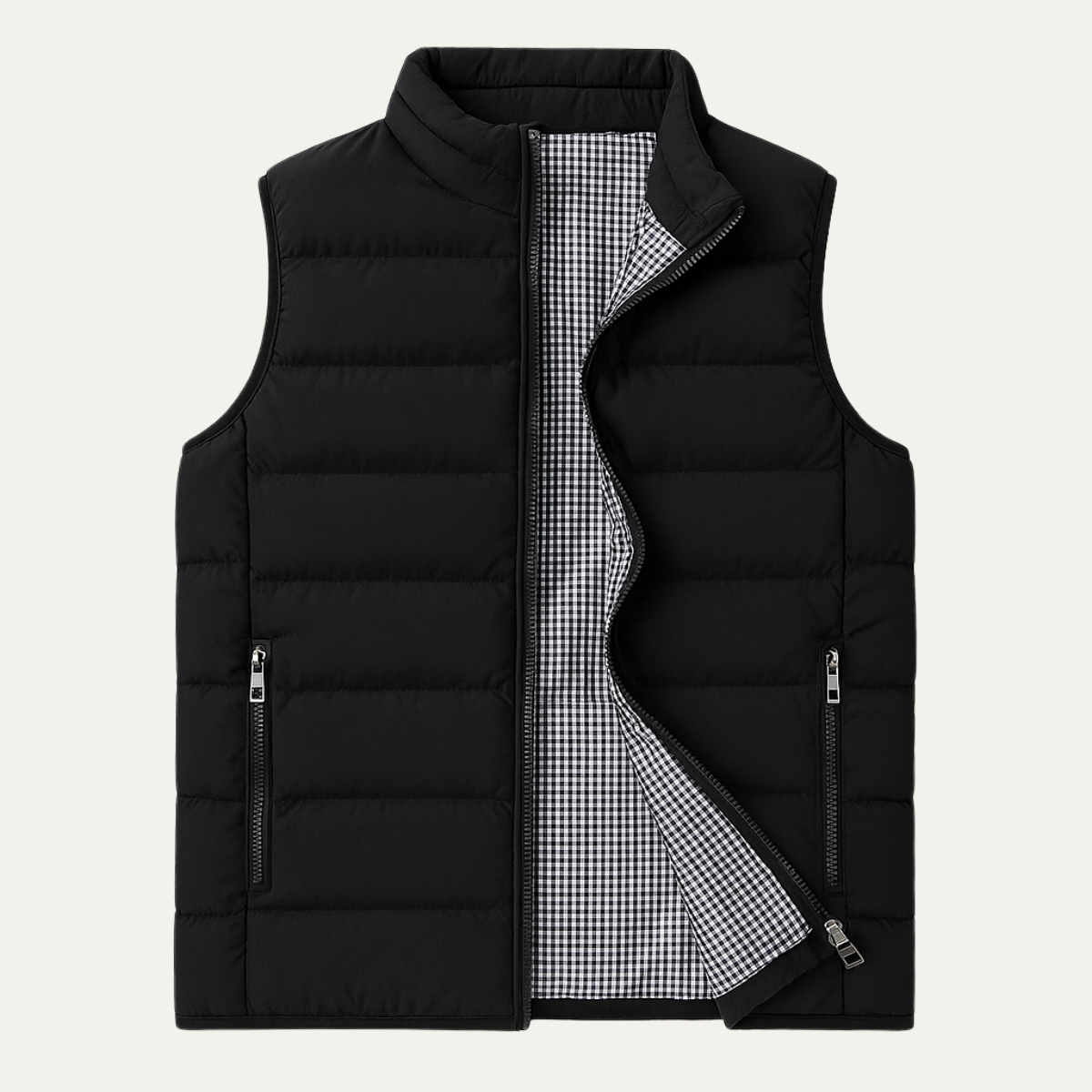 Men's Puffer Vest Quilted Black - Fashinoza