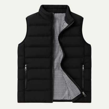 Men's Puffer Vest Quilted Black - Fashinoza