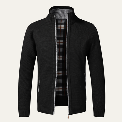Men's Knitted Zip Up Cardigan - Fashinoza