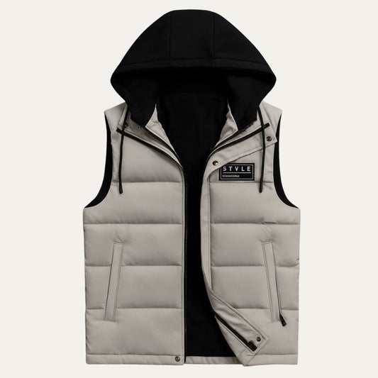 Women's Quilted Hooded Vest Zip Front - Fashinoza