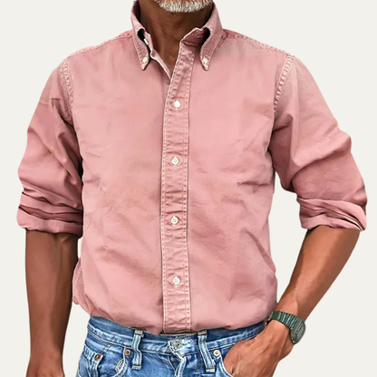 Vercelli Men's Casual Button Down Shirt Solid Color
