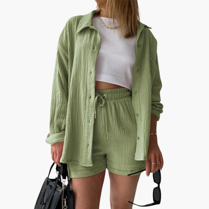 Women's 3 Piece Set High Waist Shorts
