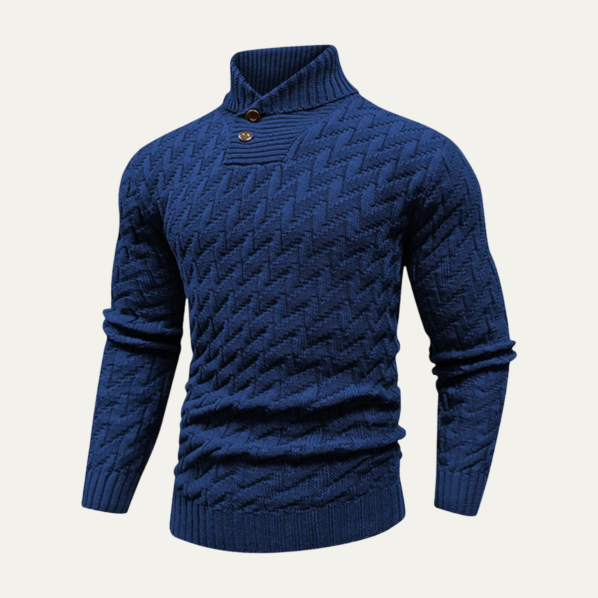 Men's Wool Knitted Sweater Textured Wool Winter Grey - Fashinoza