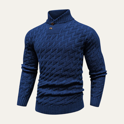 Men's Wool Knitted Sweater Textured Wool Winter Grey - Fashinoza