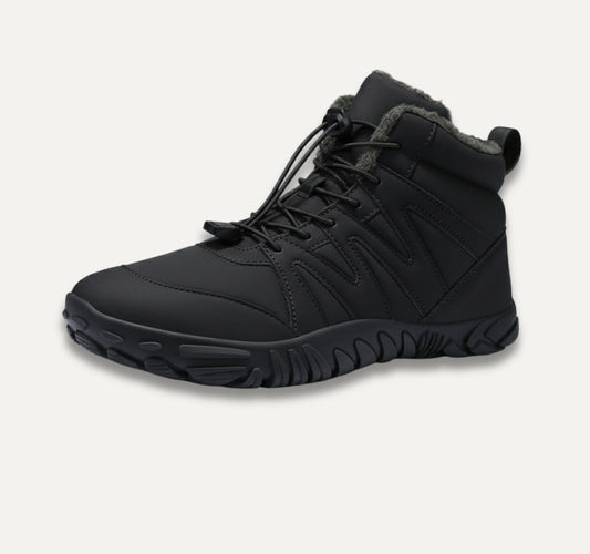 Unisex High Top Waterproof Hiking Boots Fleece Lined Non-Slip Rubber Sole Outdoor Shoes