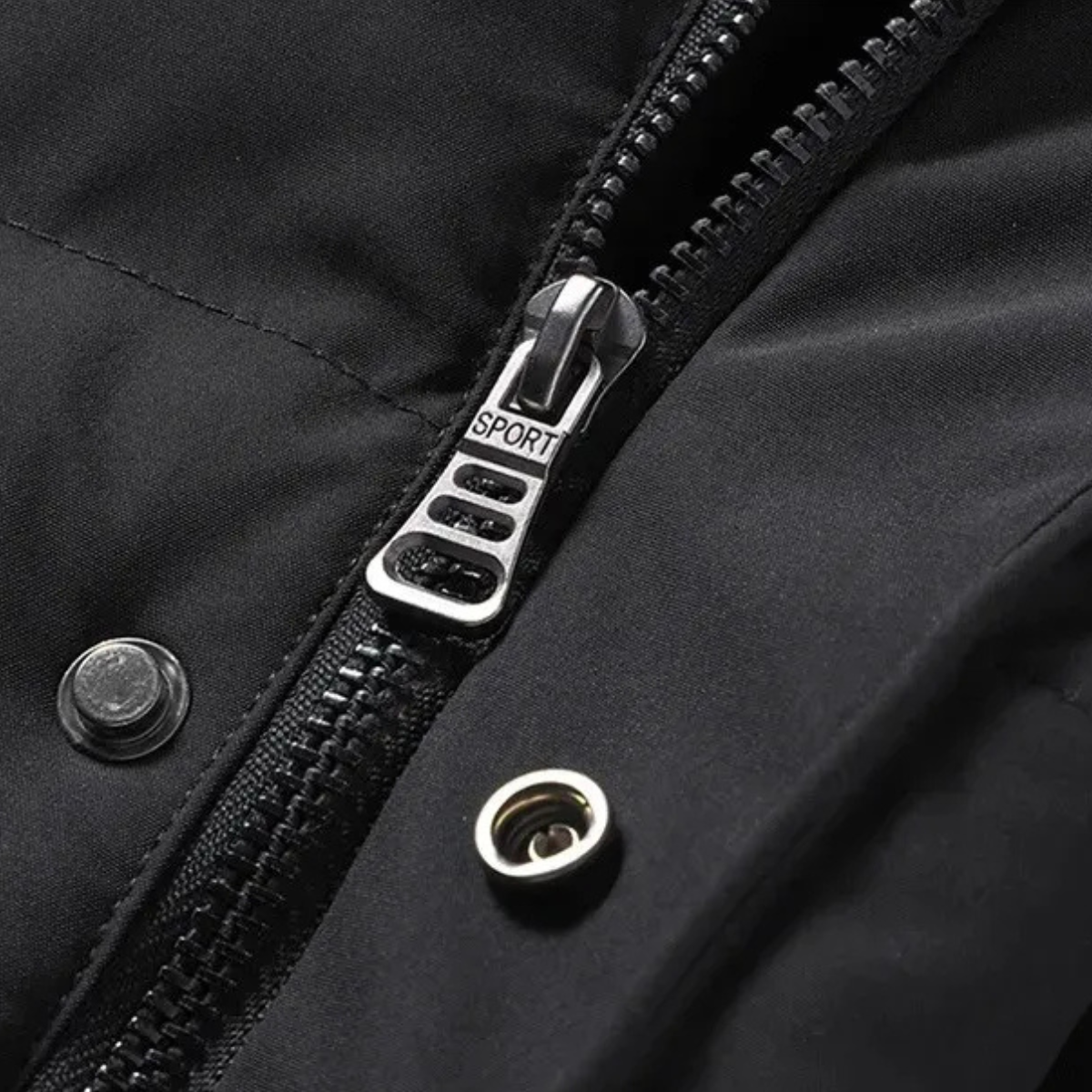 Men's Long Hooded Puffer Jacket Cotton Filled Black