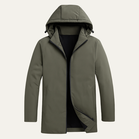 Men's Warm Hooded Jacket Modern Fit - Fashinoza