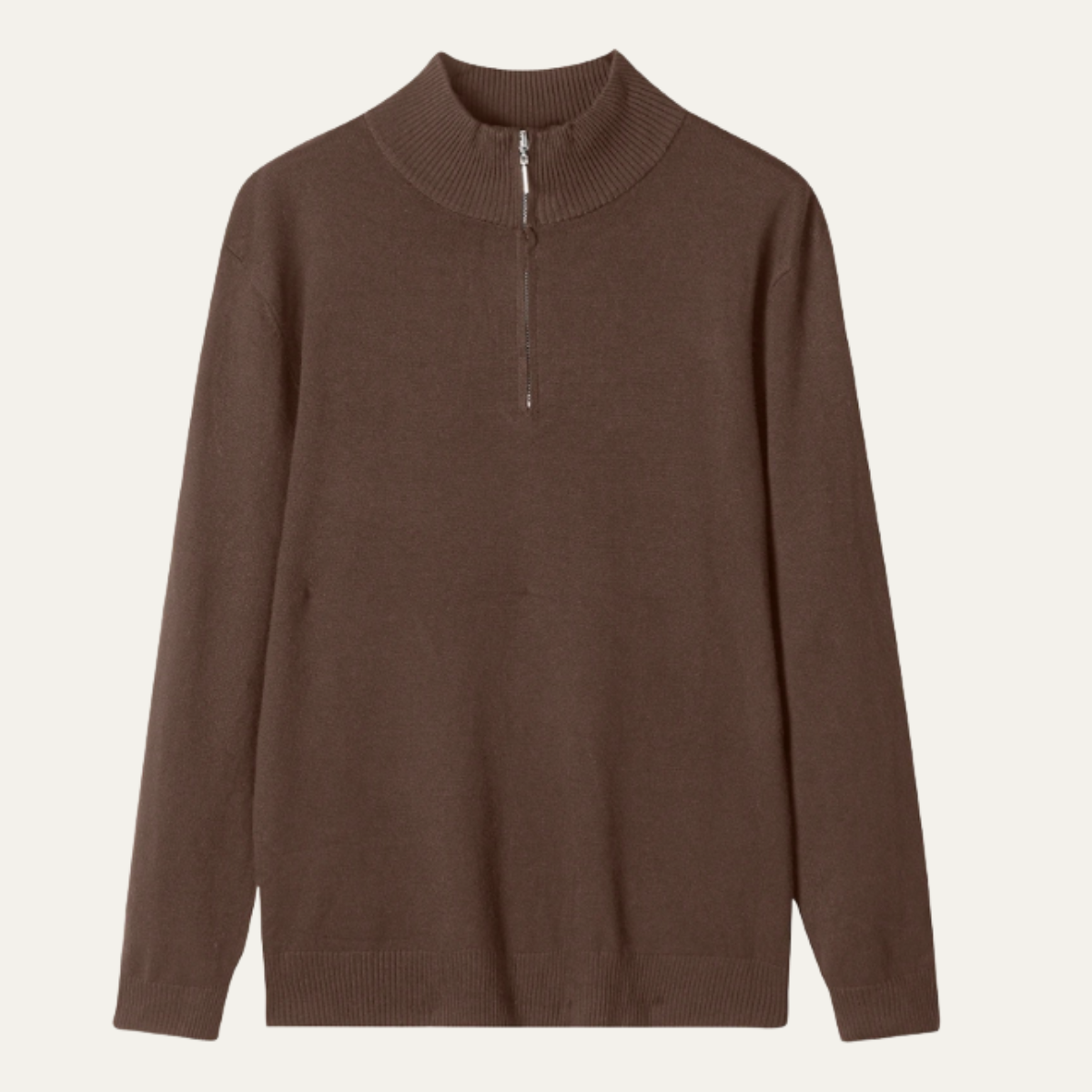 Men's Mock Neck Half Zip Knit Sweater - Fashinoza