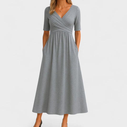 Jessica | Womens V Neck Short Sleeve Maxi Dress