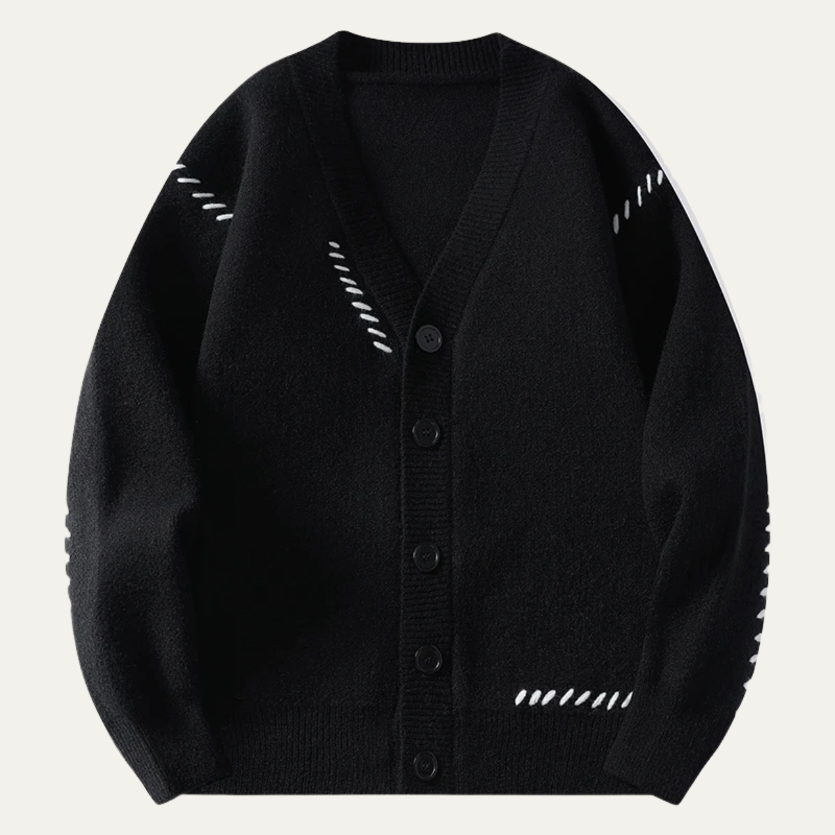 Men's V Neck Knit Sweater Casual Button Up - Fashinoza