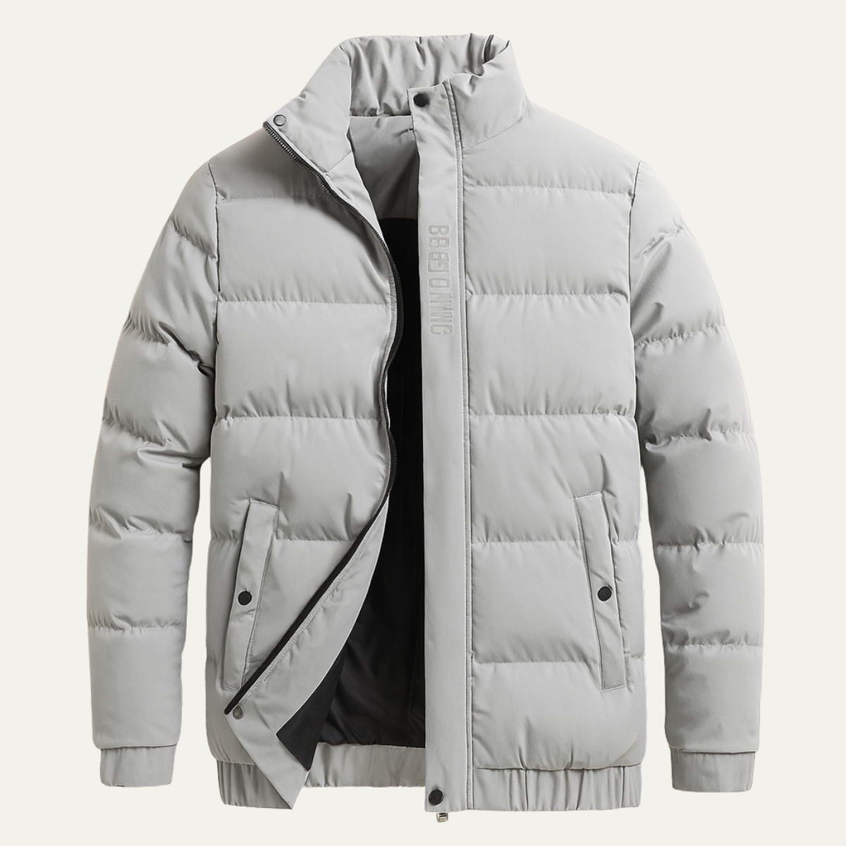 Men's Warm Puffer Jacket Waterproof Black - Fashinoza