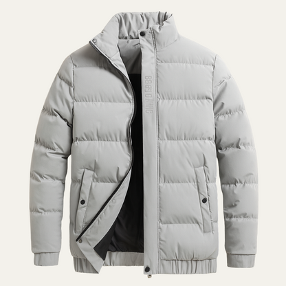 Men's Warm Puffer Jacket Waterproof Black - Fashinoza