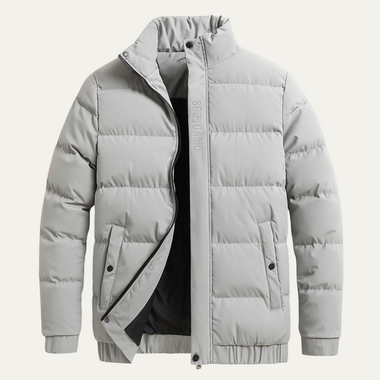 Men's Warm Puffer Jacket Waterproof Black - Fashinoza