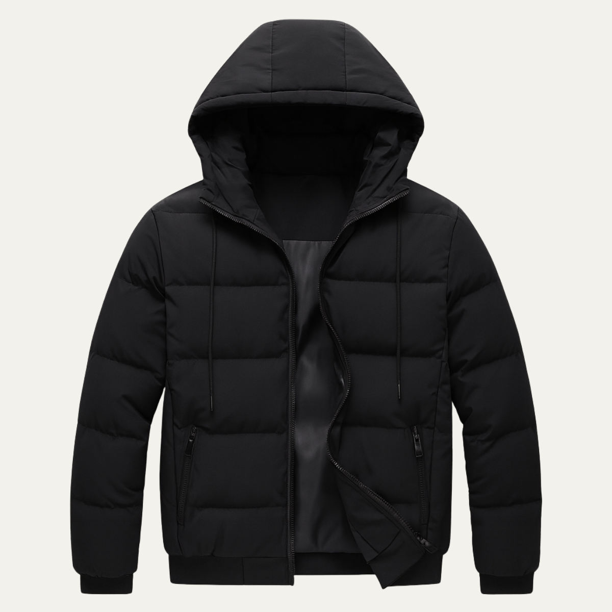 Men's Puffer Jacket Warm Elegant Down Black - Fashinoza
