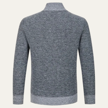 Men's Cotton Quilted Cardigan Zip Up Padded Navy