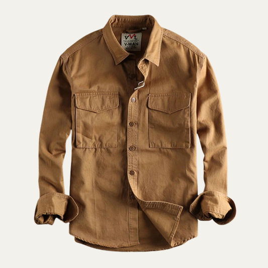Men's Canvas Cargo Jacket Vintage Style - Fashinoza