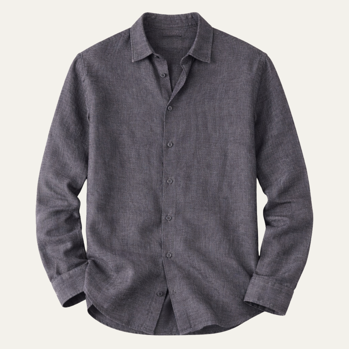 Men's Linen Button Up Shirt Loose Fit Beige - Fashinoza