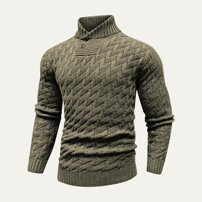 Men's Wool Knitted Sweater Textured Wool Winter Grey