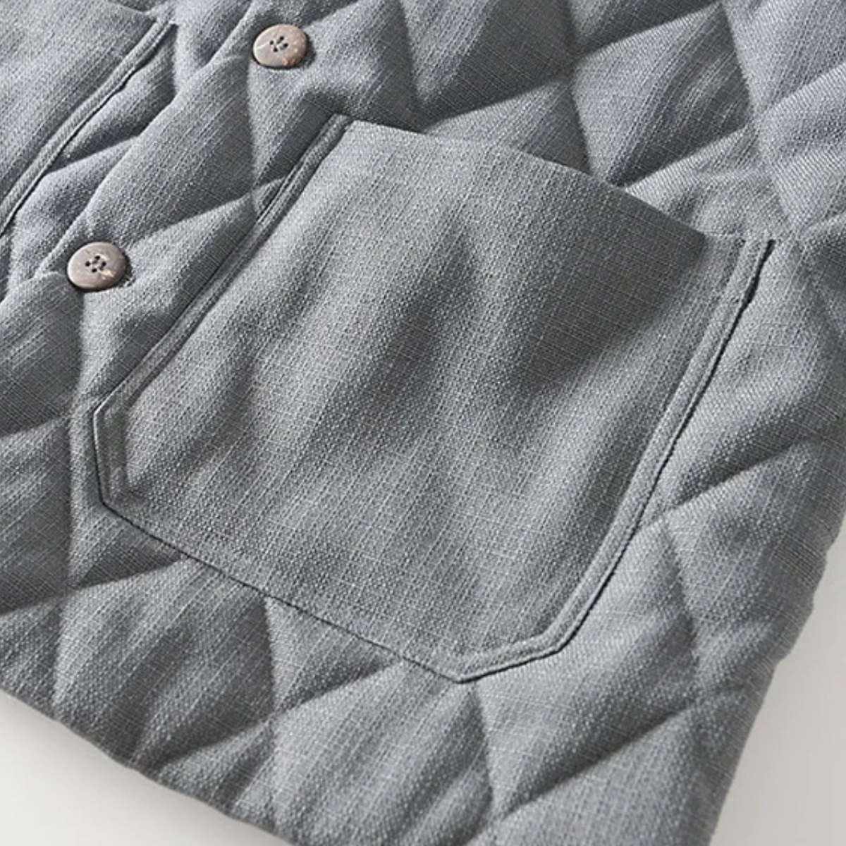 Men's Quilted Padded Jacket Stand Collar Vintage Style