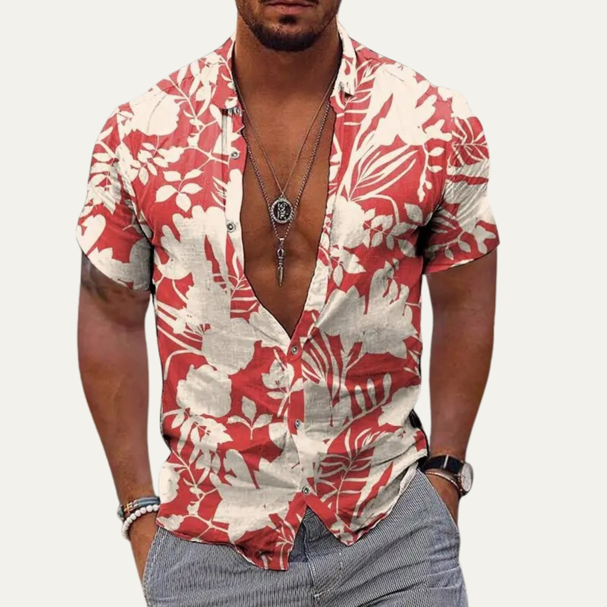 Men's Hawaiian Shirt Tropical Coconut Print