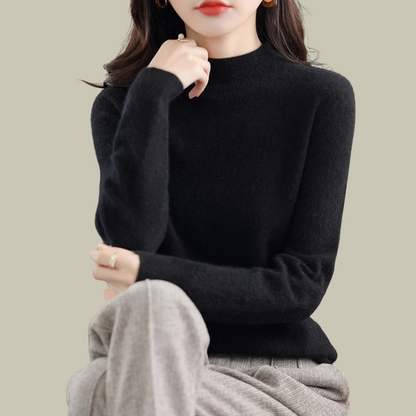 Emma | Women’s Blush Minimal Mock Neck Pullover